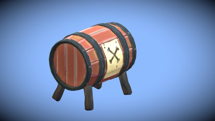 Stylised Barrel 3D Model
