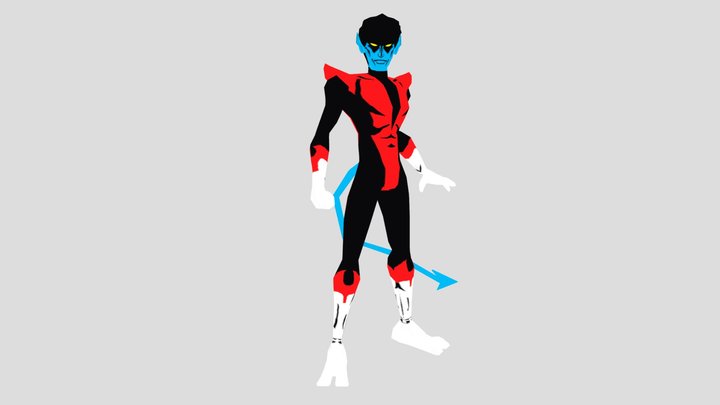 X-Men Nightcrawler Low Poly Model 3D Model