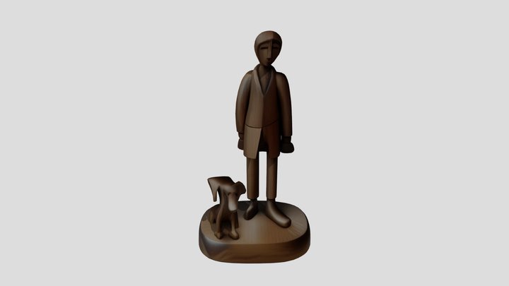 Man An Dog 2 3D Model