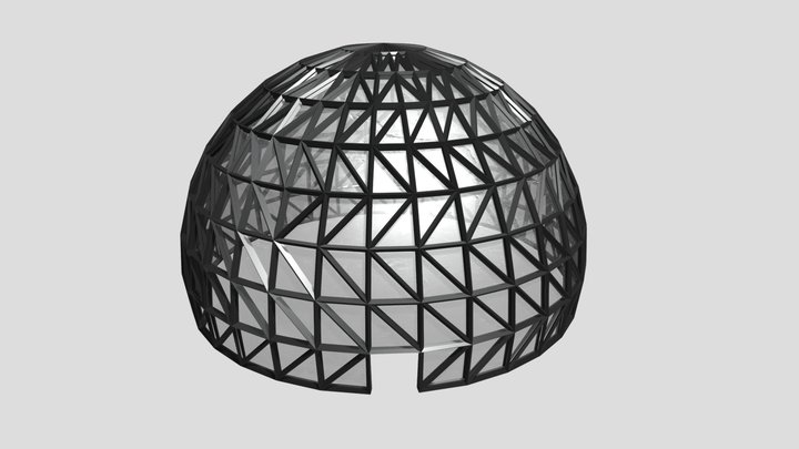 Low Poly Sci-Fi Dome 3D Model