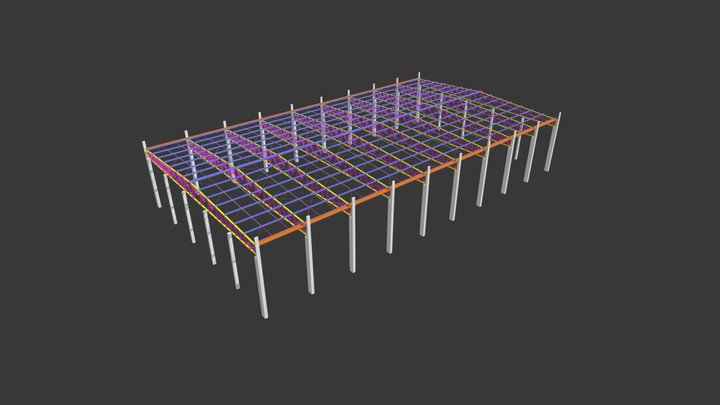 Cobertura Quadra de Esportes 3D Model