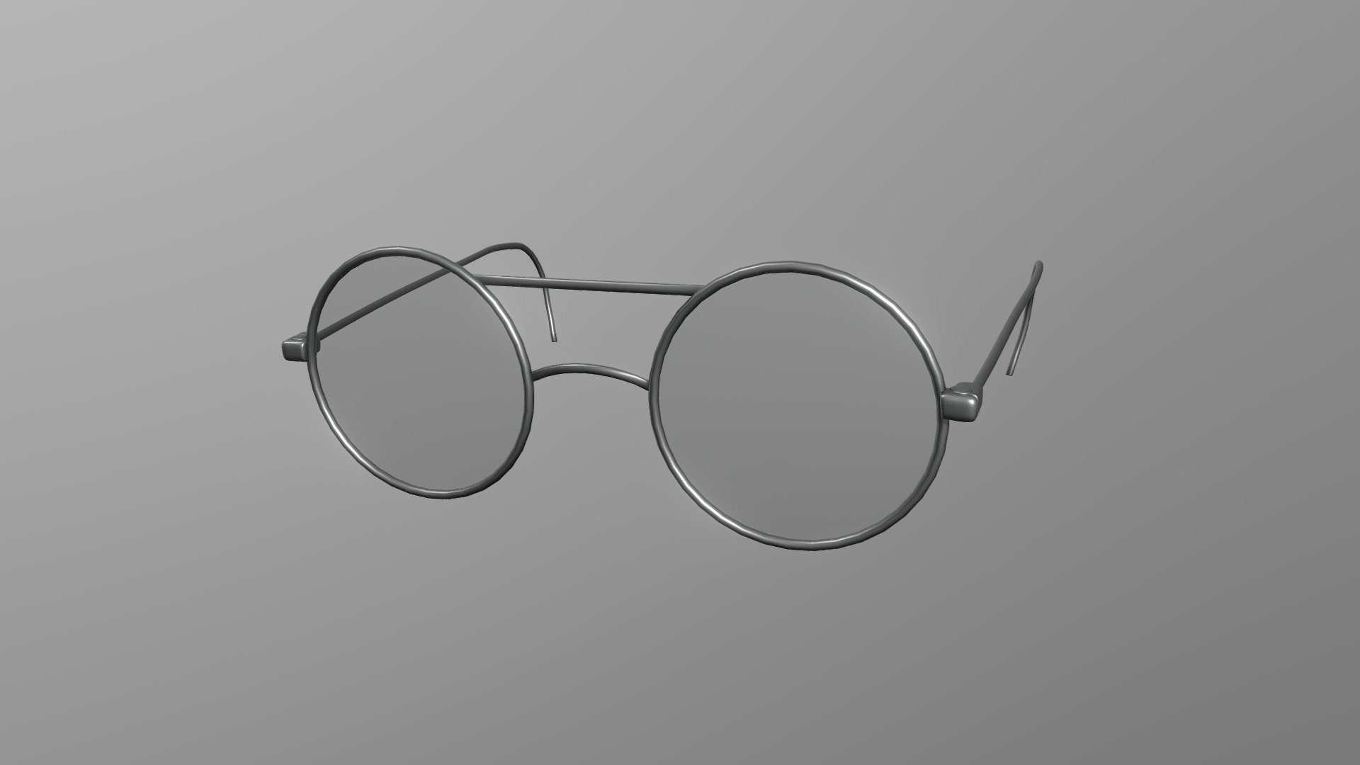 Round Top Bar Glasses (Metallic) Buy Royalty Free 3D model by