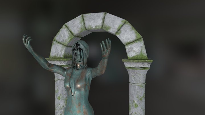 Old Copper Statue 3D Model
