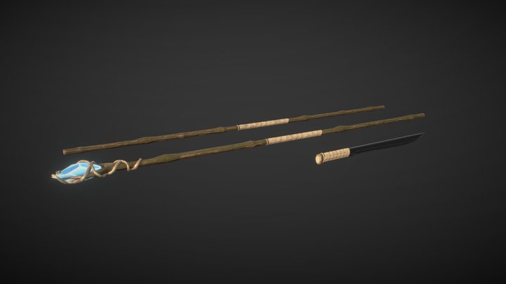 Tenril Lunaegans Practise Weapons 3D Model