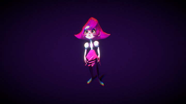 Zuzu Low poly model Scared 3D Model