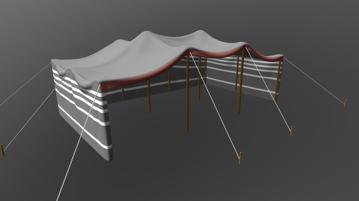 Modern Bedouin Tent - Type 1 ( High Poly ) 3D Model