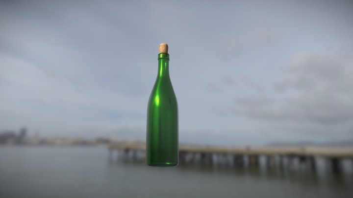 Bottle with Cork 3D Model