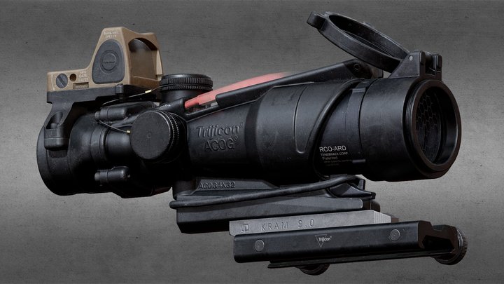 Trijicon ACOG w/ Trijicon RMR 3D Model
