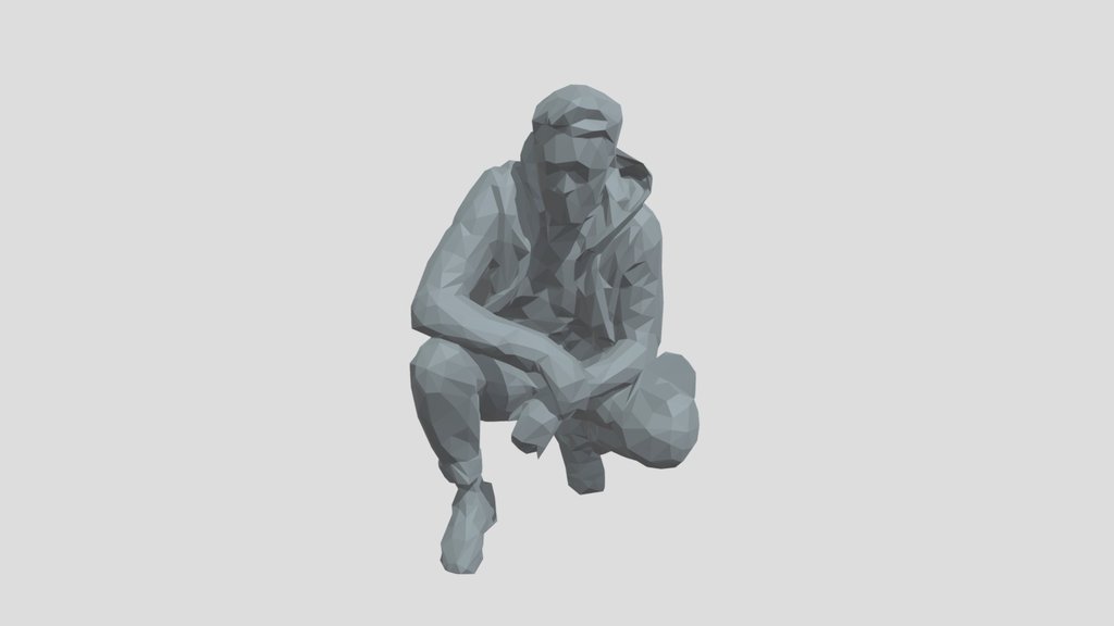 Lowpoly Male Squatting