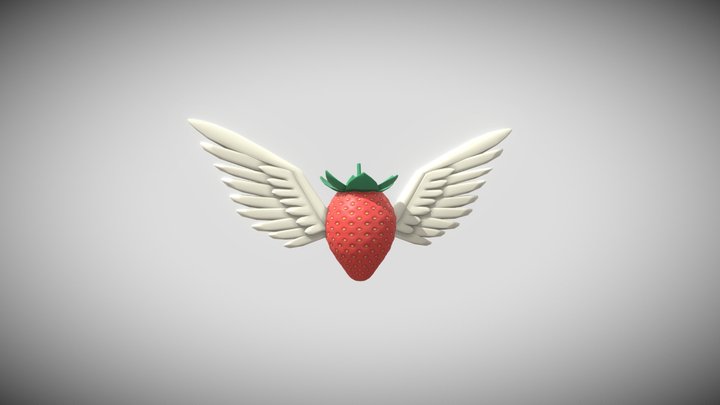 Celeste winged strawberry 3D Model