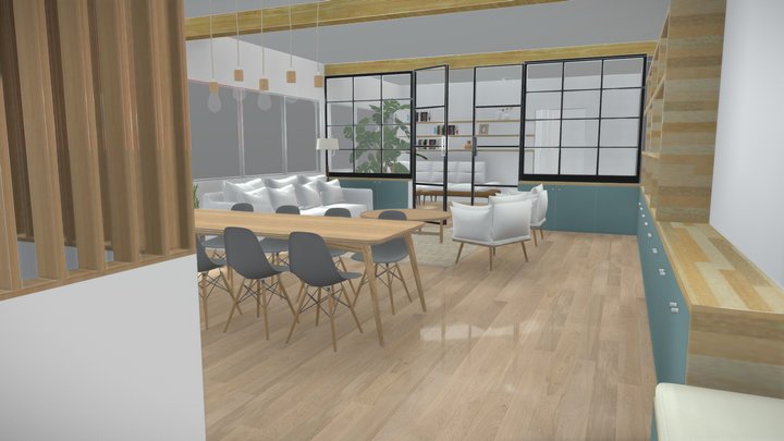 Projet Rue Saint Sabin - Cuisine Claustra 3D Model