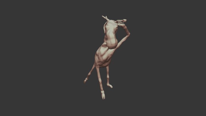 Muckla älg_staende_2 3D Model