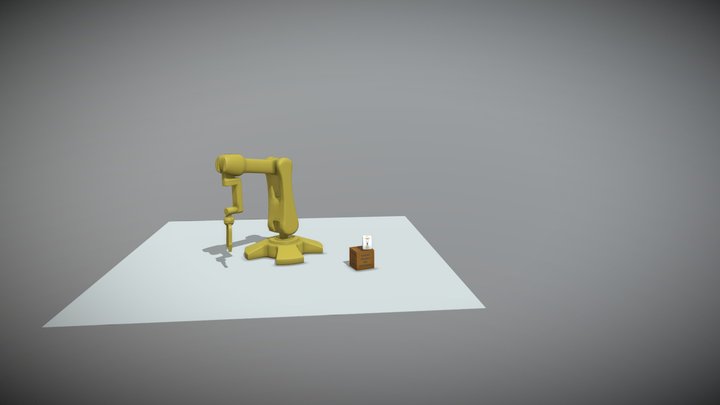 Animated Robot Arm 3D Model