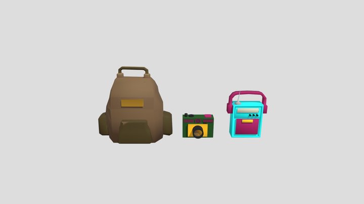 Prop Design in retro style 3D Model