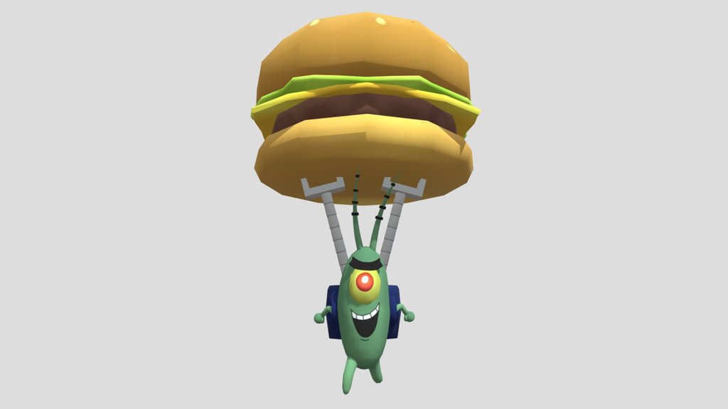 Plankton Holding Krabby Patty Shoulder Pet