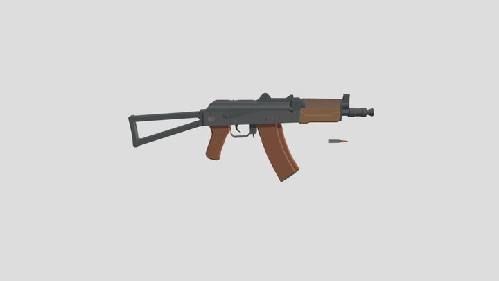 Low poly AKS74U 3D Model