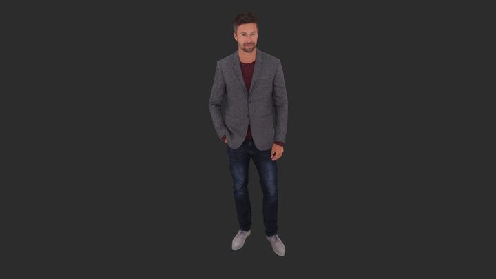 Nathan Posed 026 - Standing 3D Business Man 3D Model