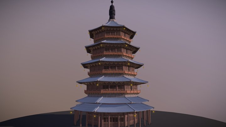 Asian Pagoda 3D Model