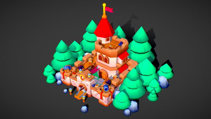 Castle Low Poly 3D Model