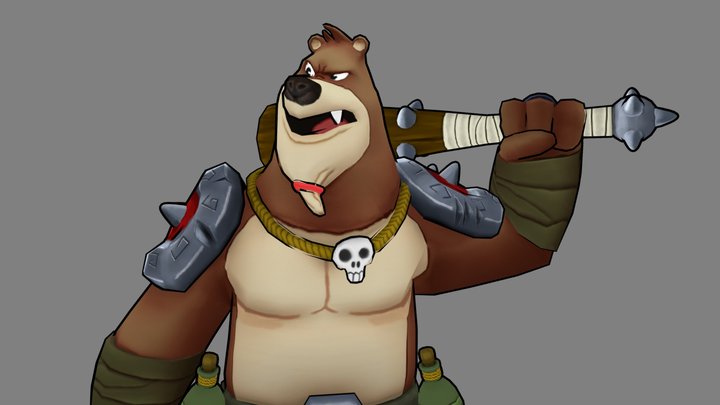 Bear Warrior - Low Poly 3D Model