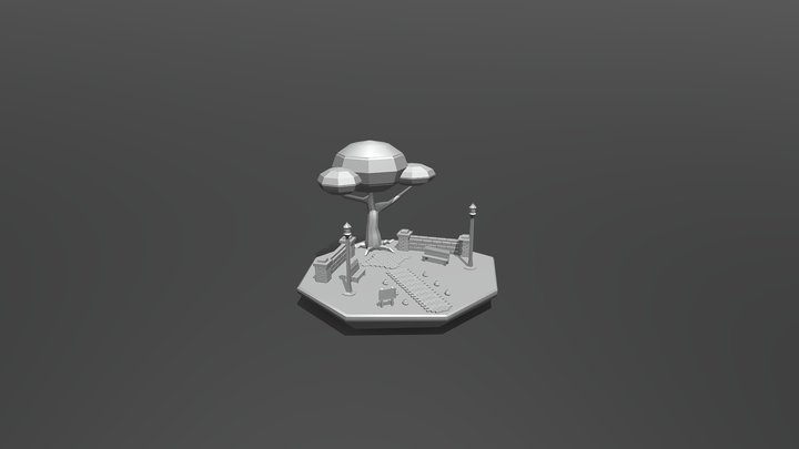 Sky Rock Diorama 3D Model