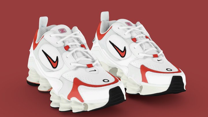 Nike Shox Nova White Orange - 3D model by Vincent Page