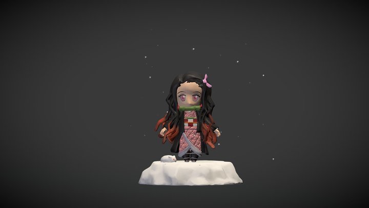Nezuko sculpture made in VR 3D Model