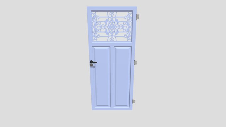 WC deur - Siermotief raamwerk 3D Model