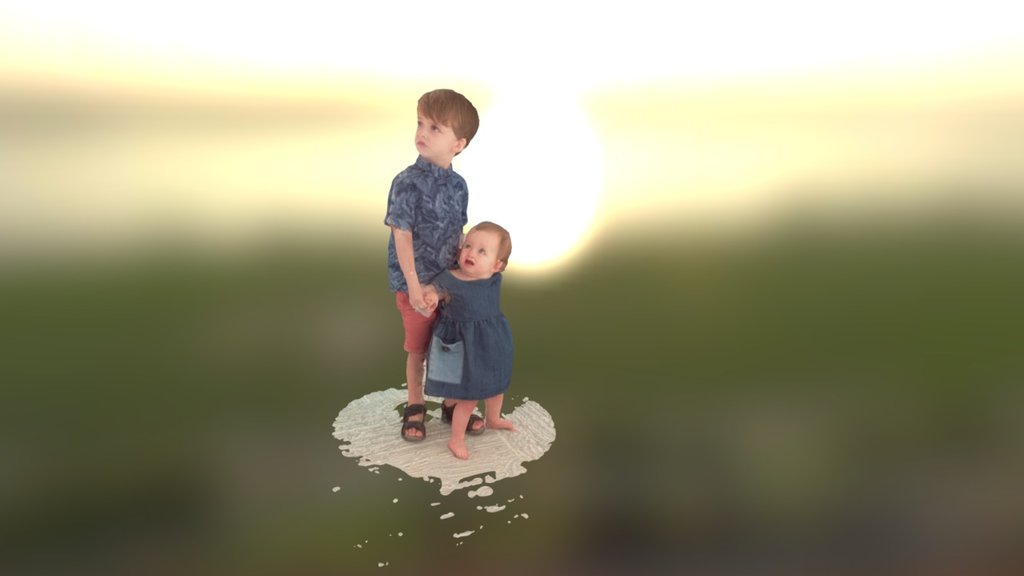 mini-U 3D scan of baby girl and older brother