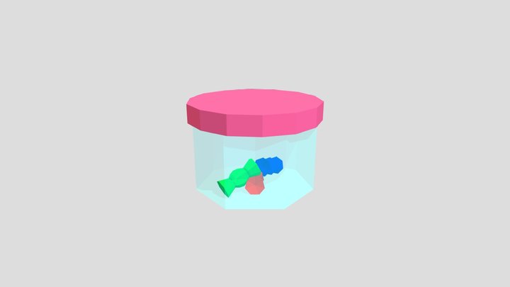 Candy jar_lowpoly 🍬🍭 – Free 3D Model STL