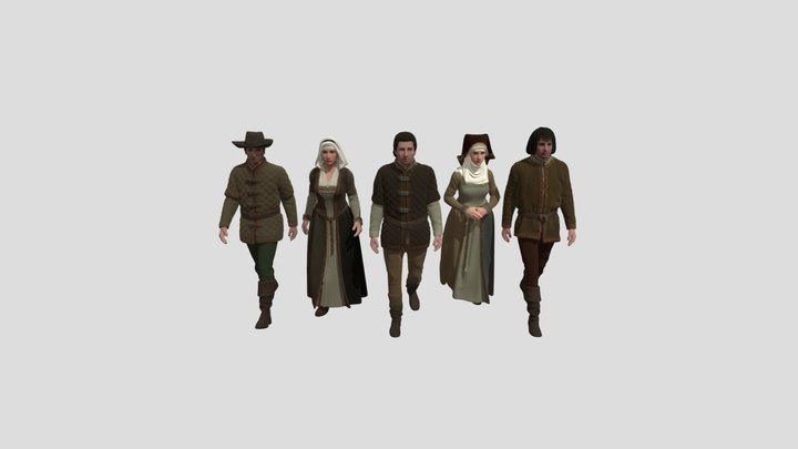 Medieval Ensemble 3D Model