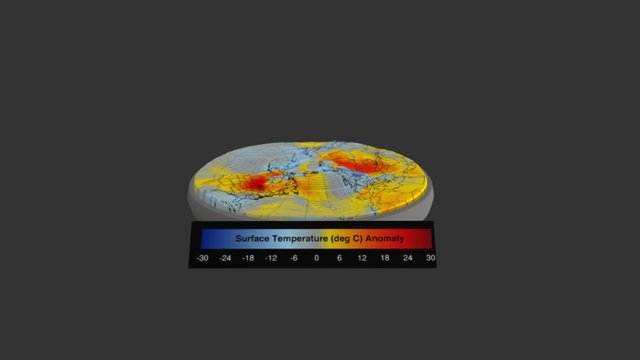 Geopotential Height and Temperature Anomalies 3D Model
