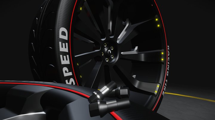 Racing Rims 3D Model
