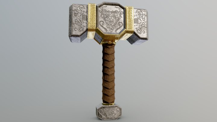 Custom Mjolnir 3D Model