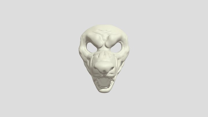 snarling dog mask 3D Model