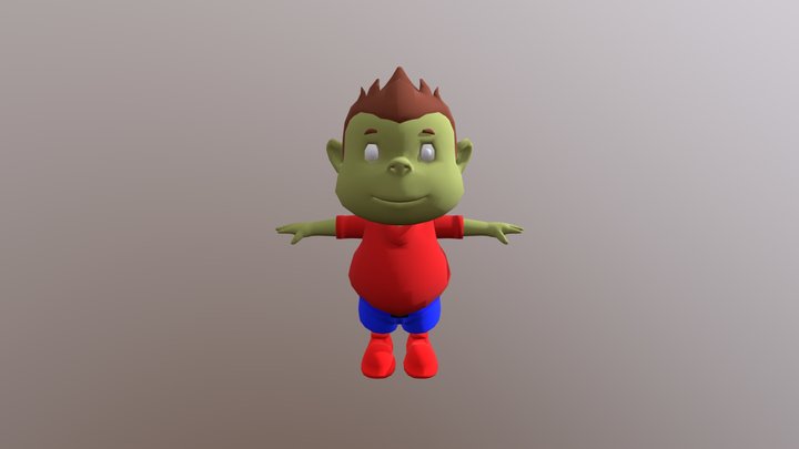 Cartoon Boy Rigged 3D Model