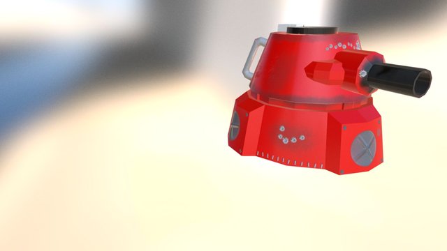Gun Rocket Smoothing 3D Model