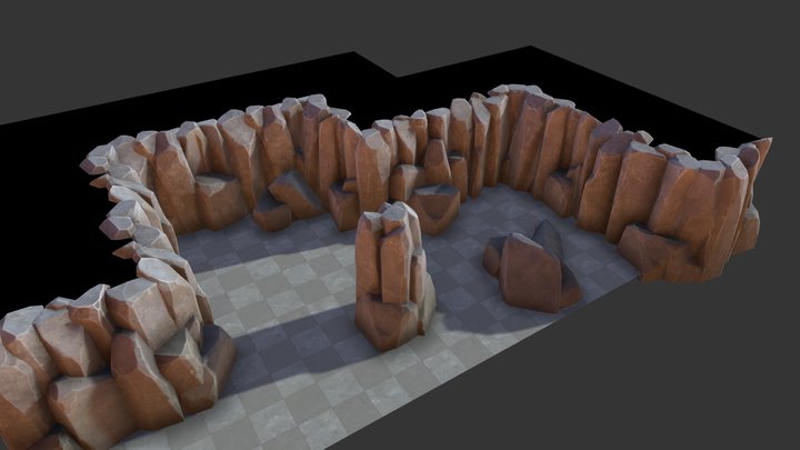 Modular rock wall kit 3D Model