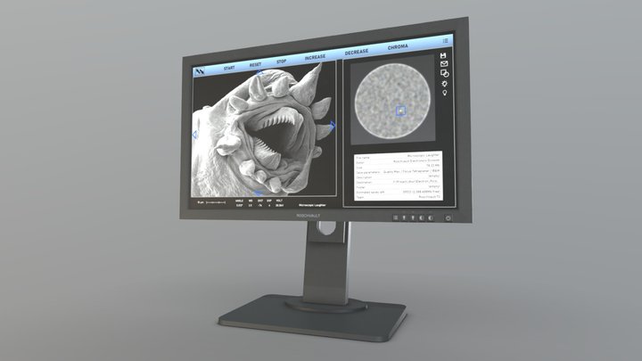RoschVault 27" Monitor PBR game ready 3D Model