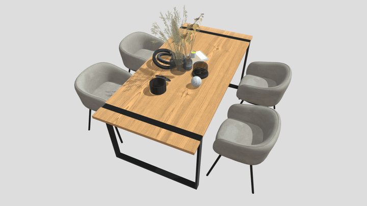Dining Table Set 3D Model