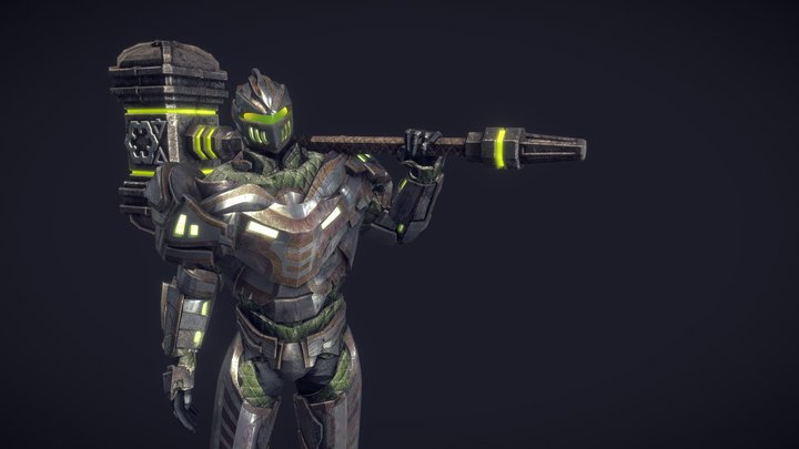 Grungey Space Knight - Green Knight 3D Model
