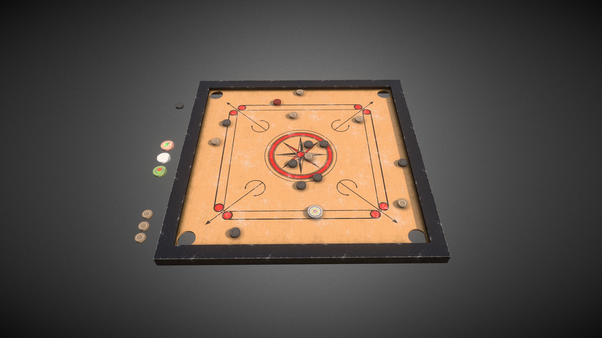 3D model Carrom - This is a 3D model of the Carrom. The 3D model is about a square electronic device.