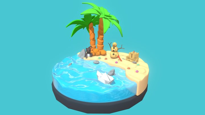 Beach Diorama_2501988200_Muhammad Raihan Daffa F 3D Model