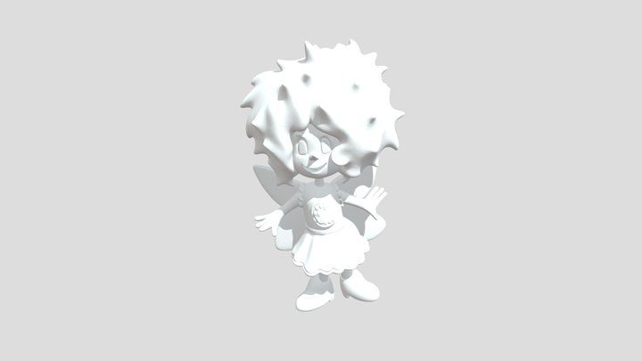 Butterfly Girl in Green Boots 3D Model