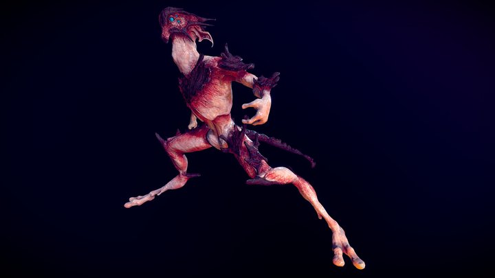 Animated Woody Crawler 3D Model