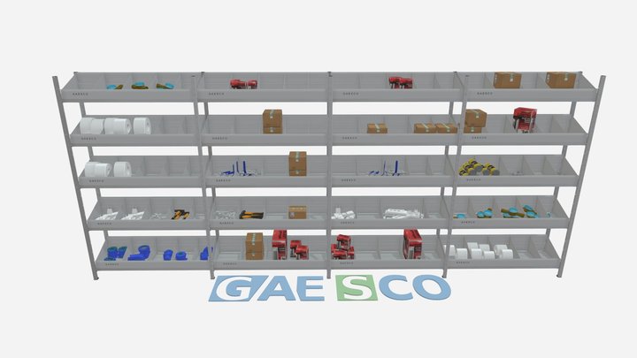 Scaffale a Ripiani con divisori - Simplyrex 3D Model