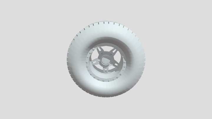 untextured Baja Car Tier 3D Model