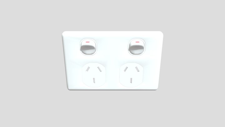 Wall Power Outlet - Type I 3D Model