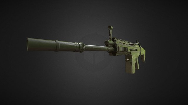 Weapon inspired by SCAR-H 3D Model