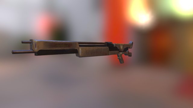 Low Poly Scifi Gun 3D Model